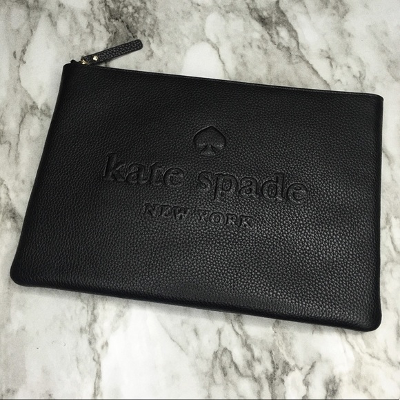 kate spade Handbags - 🕶NWT Kate Spade Black Embossed Leather Gia Clutch